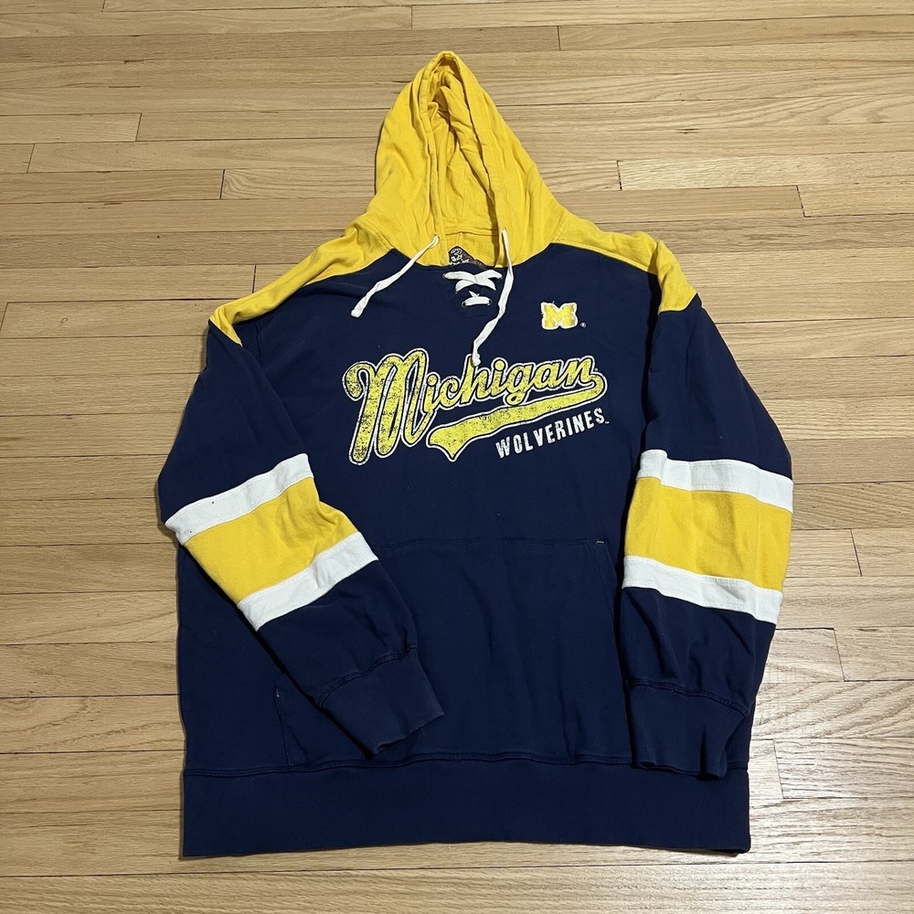 Vintage Michigan Wolverines Hockey Sweater Mens XXL Blue 90s Streetwear Heavy